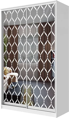 картинка Шкаф-купе 2-х дверный с пескоструйным рисунком Сетка 2400 1200 420 от магазина КУПИ КУПЕ